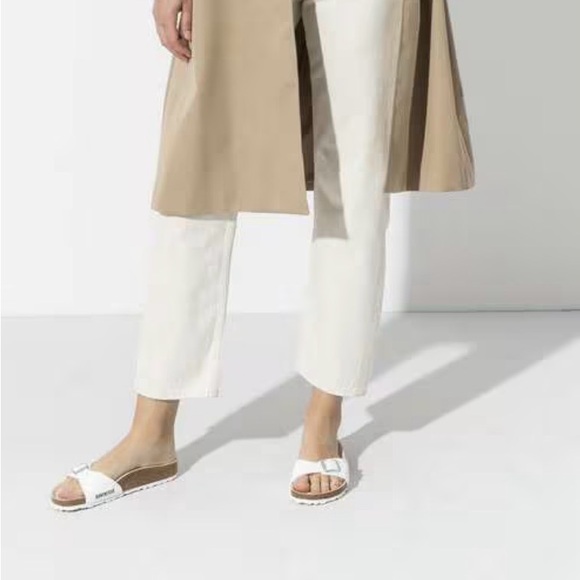 Birkenstock Madrid Birko-Flor White Sandals Size 38/ 7.5 - Picture 2 of 7